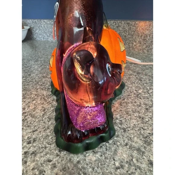 Dept 56 Black Cat With Pumpkin Halloween Light - Picture 5 of 16